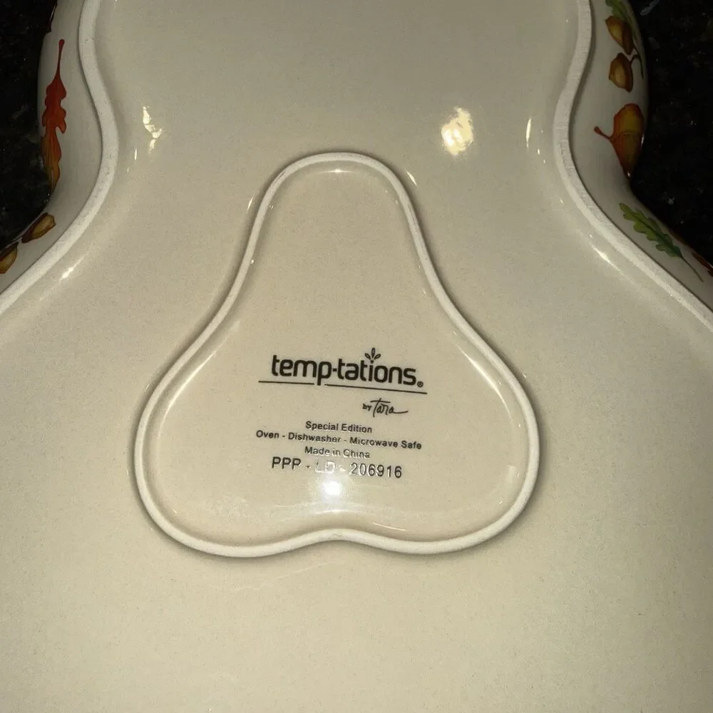 Temptations Fall Tray Platter Pumpkins Acorns Leaves PPP - LD - 206916